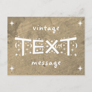 Carte postale Message Texte Vintage Sepia Rock