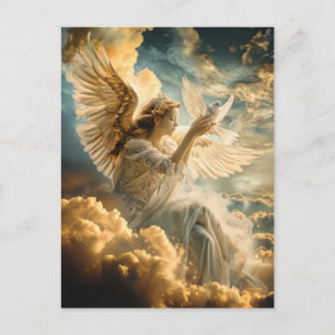 Carte Postale Messagers de l'Ange de la Paix avec la Colombe Bla