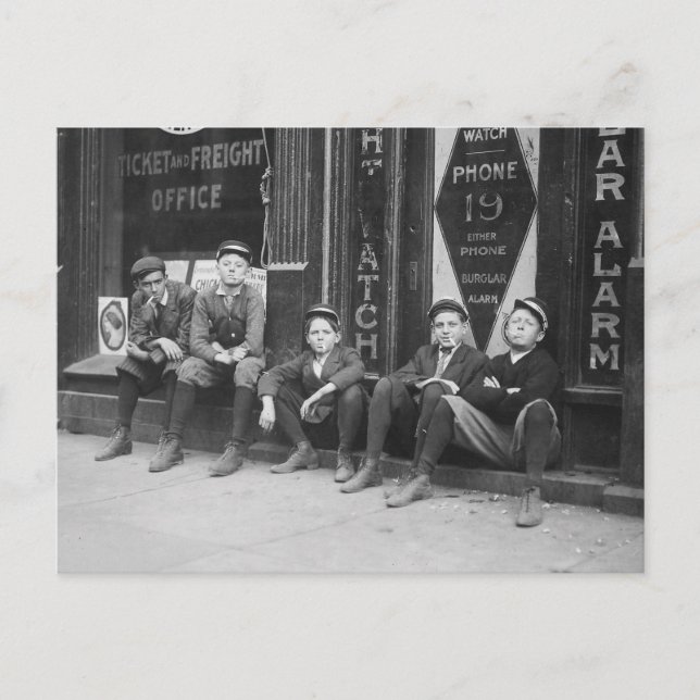 Carte Postale Messagers de Telegram, 1910 (Devant)