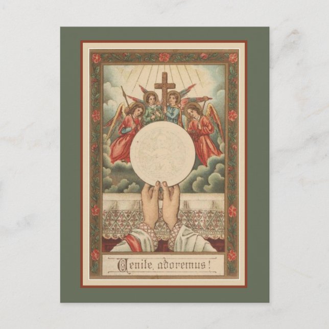 Carte Postale Messe catholique Messe latine Prêtre mains religie (Devant)