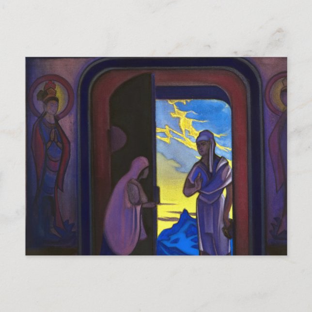 Carte Postale Messenger, 1946 par Nicholas Roerich (Devant)