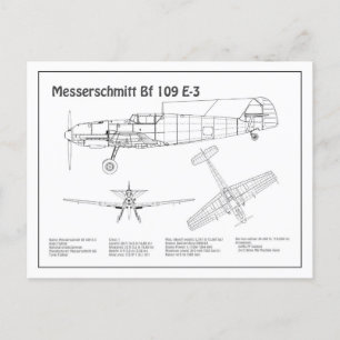 Carte Postale Messerschmitt Bf 109 - Plan d'avion BD
