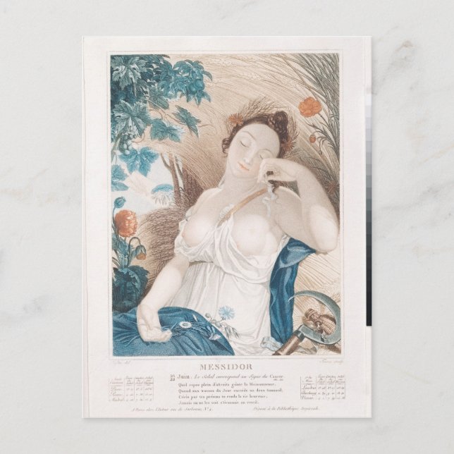 Carte Postale Messidor, dixième mois du Républicain (Devant)