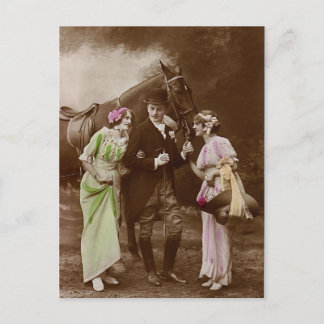 Carte Postale Messieurs, Mesdames et Cheval