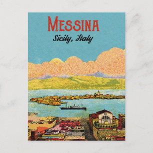Carte Postale Messine ville, Sicile, Italie
