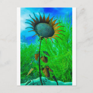 Carte Postale Metal Art Sunflower Arrière - plan coloré