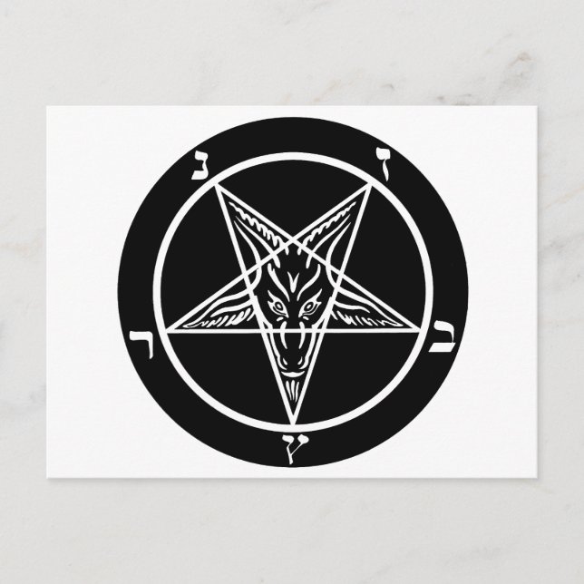 Carte Postale métal noir, baphomet des ténèbres ! (Devant)
