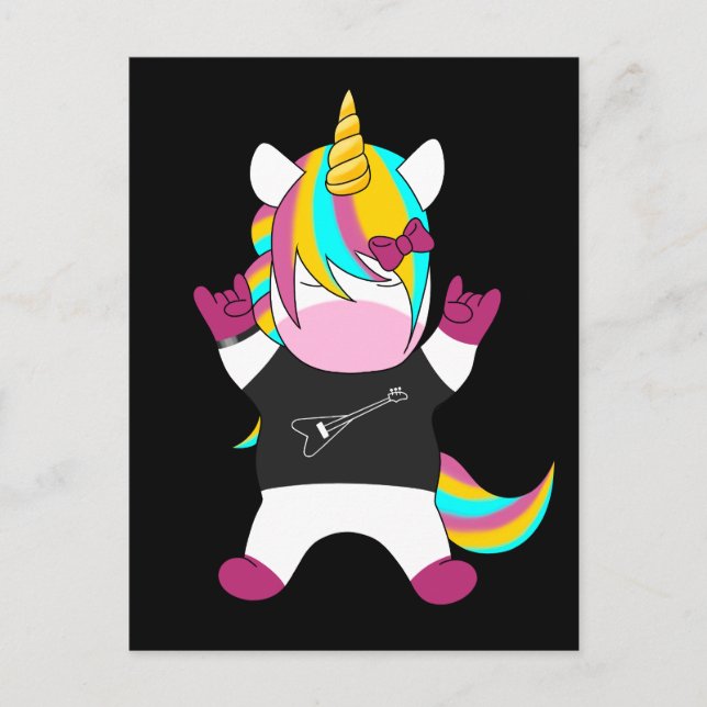 Carte Postale Metal unicorn (Devant)