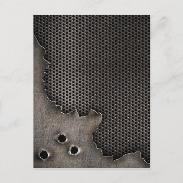 Carte Postale Metal with bullet holes background (Devant)