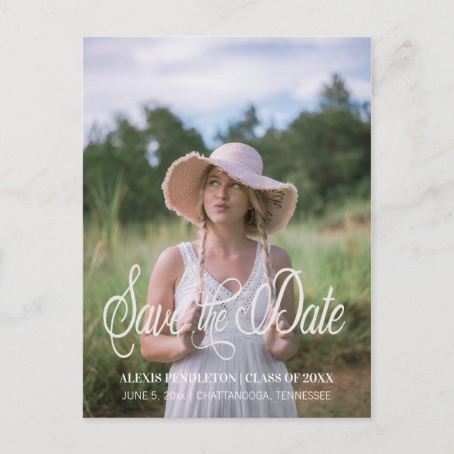 Carte Postale Mete Graduation Save the Date Girl Photo (Devant)