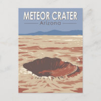 Meteor Crater Arizona Travel Art Vintage