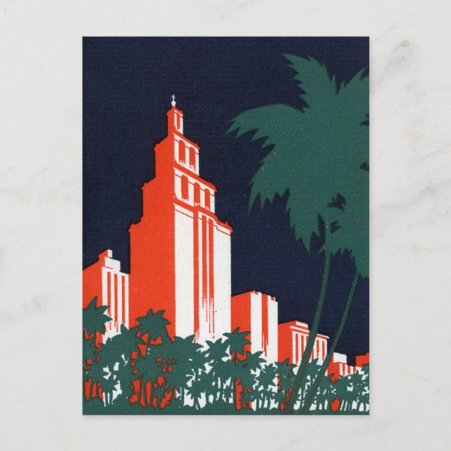 Carte Postale Métropole vintage de Miami (Devant)
