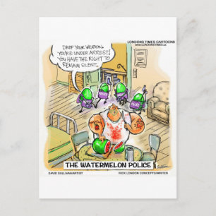 Carte Postale Meurtre de pastèque T-shirts drôles Mugs et Cadeau