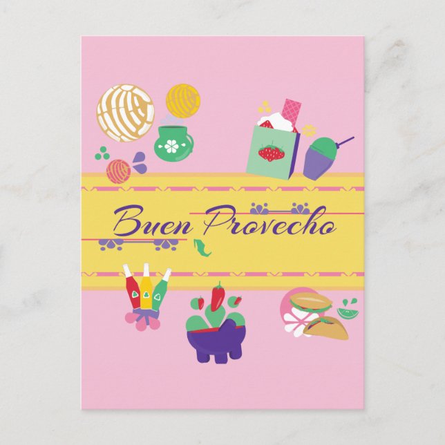 carte postale mexicaine colorée et amusante (Devant)