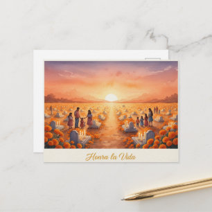 Carte postale mexicaine crâne en sucre jour des mo