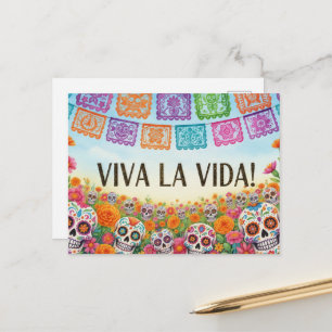 Carte postale mexicaine crâne en sucre jour des mo
