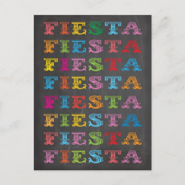 Carte postale mexicaine Fiesta Chalkboard (Devant)