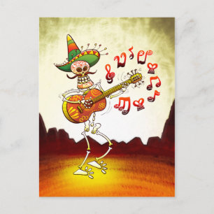Carte Postale Mexican Skeleton Playing