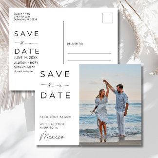 Carte Postale Mexico Beach Destination Wedding Save the Date