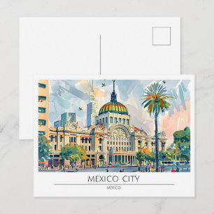 Carte Postale Mexico City Mexique Art Vintage Voyage
