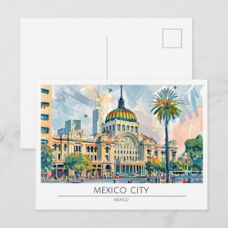 Carte Postale Mexico City Mexique Art Vintage Voyage