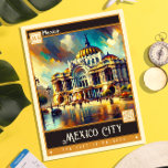 Carte Postale Mexico City, Mexique | Peinture Vintage<br><div class="desc">Transportez-vous dans les rues animées de Mexico avec notre carte postale Vintage captivante. Entourée de couleurs vives et de coups de pinceau expressifs, cette carte postale est une véritable oeuvre d'art qui capte l'essence et l'énergie de la capitale vibrante du Mexique. Des monuments emblématiques aux scènes de rue animées, chaque...</div>