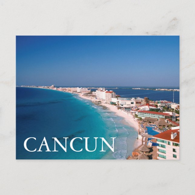 Carte Postale Mexique, Cancun, Vue Aérienne Des Hôtels (Devant)