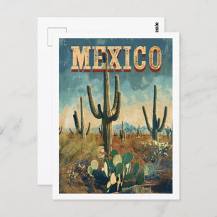 Carte Postale Mexique Dessert Vintage Lieu de voyage célèbre