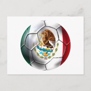 Carte Postale Mexique el Tri football balle drapeau football mex