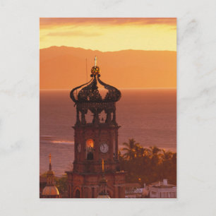 Carte Postale Mexique, Jalisco, Puerto Vallarta. Tour de l'églis