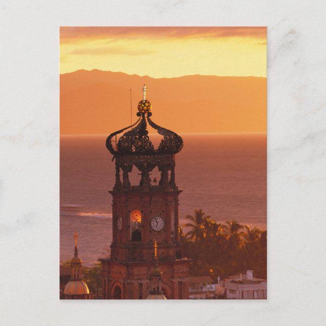Carte Postale Mexique, Jalisco, Puerto Vallarta. Tour de l'églis (Devant)