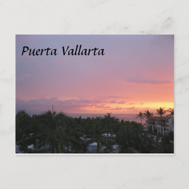 Carte Postale Mexique Puerta Vallarta coucher de soleil (Devant)
