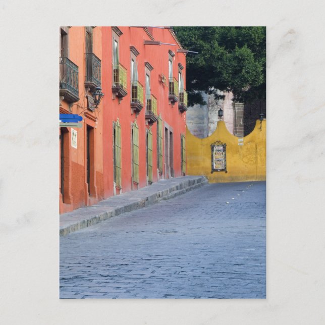 Carte Postale Mexique, San Miguel de Allende, Maisons le long (Devant)