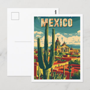 Carte Postale Mexique Vintage célèbre Travel Place