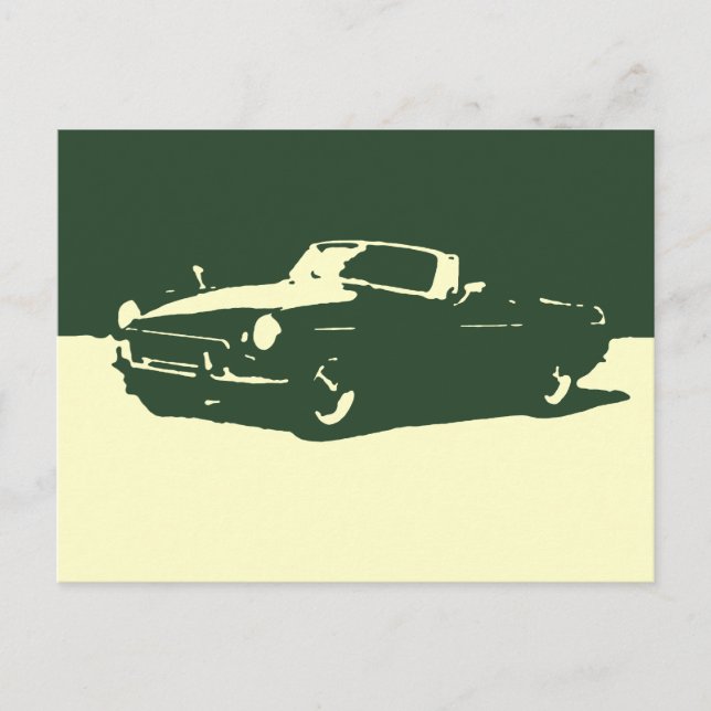 Carte Postale MGB, 1971 - Racing green on light postcard (Devant)