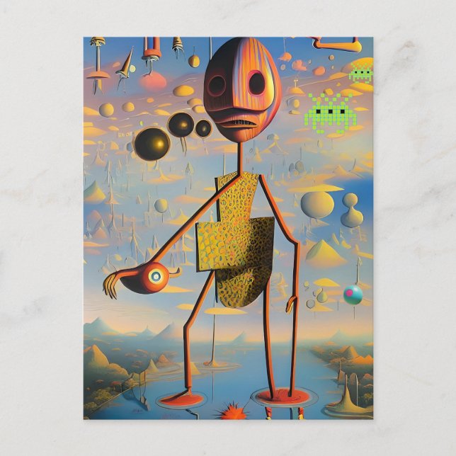 Carte Postale Mi cara de guerra - Ken Gage Surreal Art (Devant)