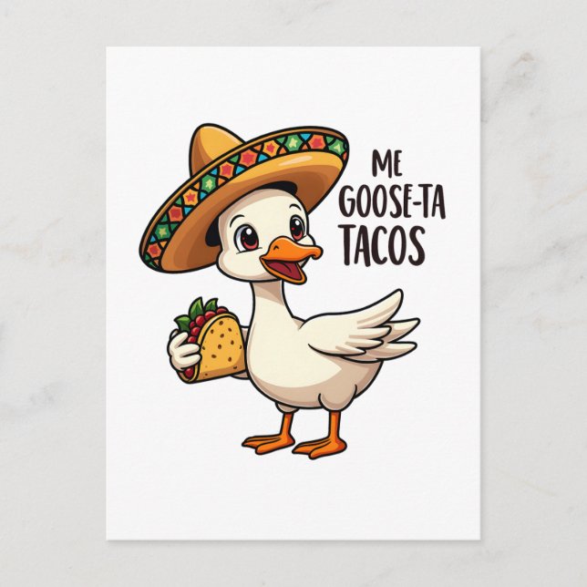 Carte Postale Mi Goose ta tacos Drôle Mexicain Taco Amateurs (Devant)