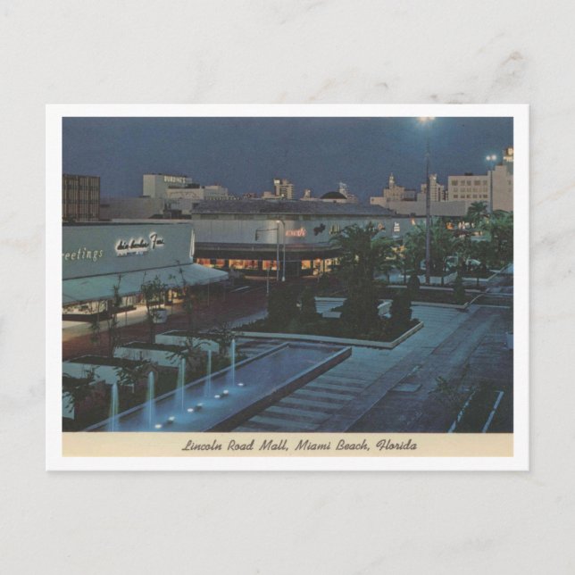 Carte Postale Miami Beach FL, Lincoln Road Mall 1963 Vintage (Devant)