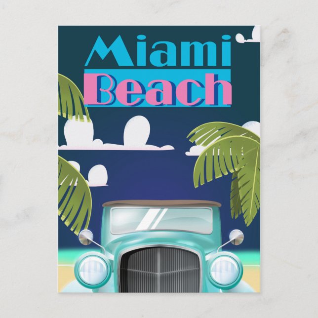 Carte Postale Miami Beach, Floride États-Unis affiche de voyage  (Devant)