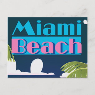 Carte Postale Miami Beach, Floride États-Unis affiche de voyage