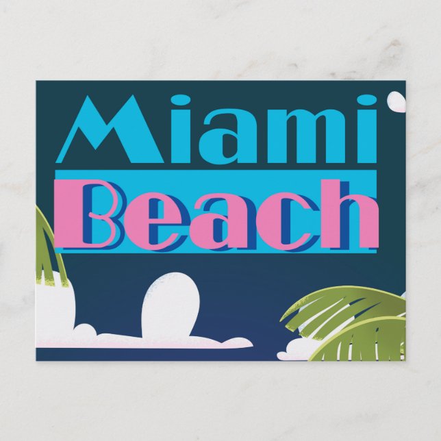Carte Postale Miami Beach, Floride États-Unis affiche de voyage  (Devant)