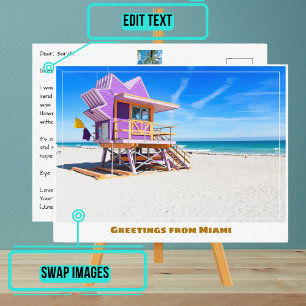 Carte Postale Miami Beach Floride Lifeguard Station