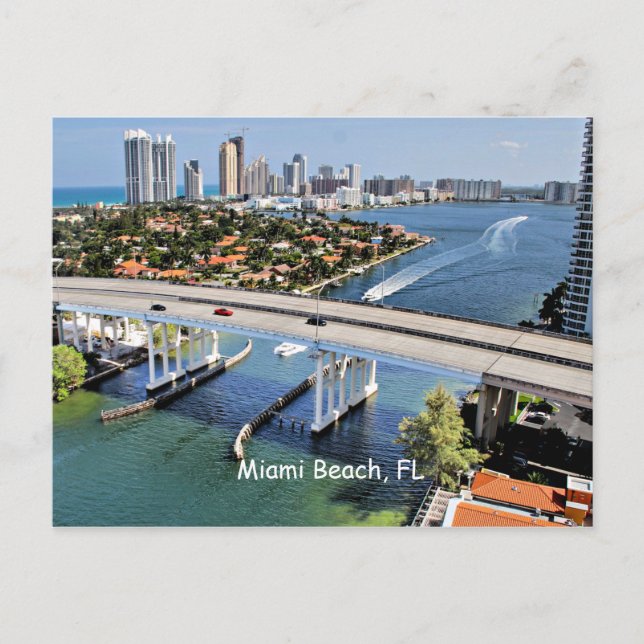 Carte Postale Miami Beach, Floride photo panoramique (Devant)