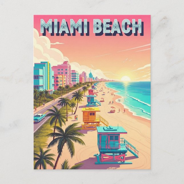 Carte Postale Miami Beach Floride Travel (Devant)