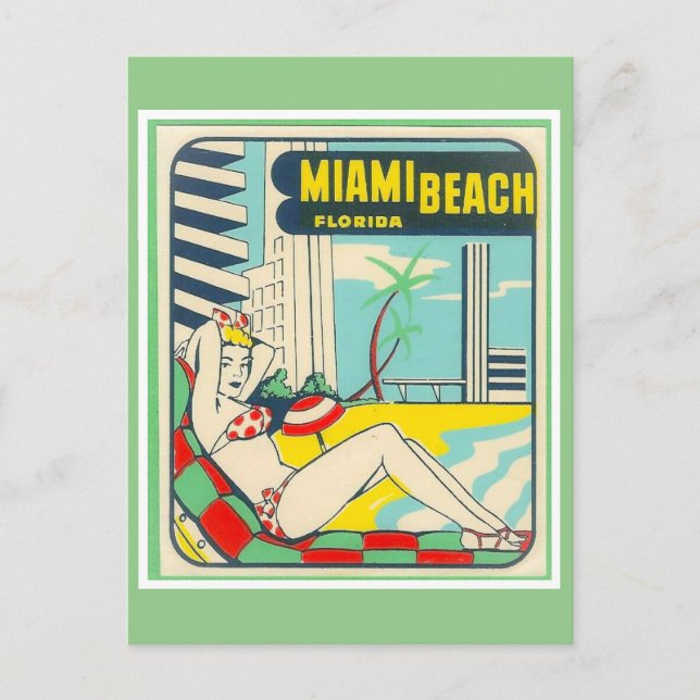 Carte Postale Miami Beach Floride voyage vintage (Devant)