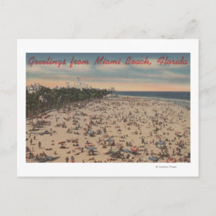 Carte Postale Miami Beach, FlorideSalutations de Miami, FL