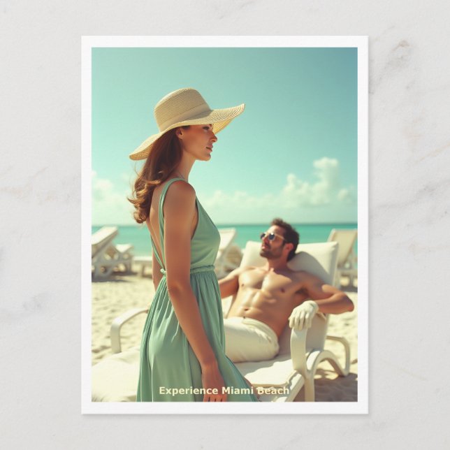 Carte Postale Miami Beach Style de voyage (Devant)