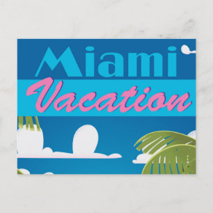 Carte Postale Miami Beach vacances USA affiche de voyage vintage
