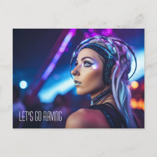 Carte Postale Miami EDM fille rave