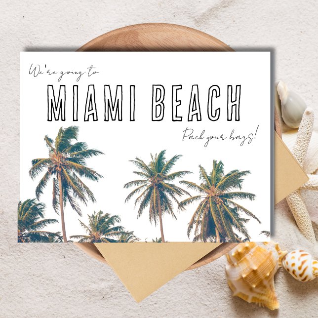 Carte Postale Miami Florida Beach Mariage Enregistrer la date (Miami Florida Beach Wedding Save the Date Postcard)
